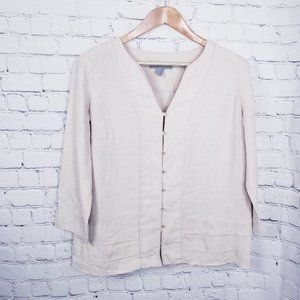 Liz Claiborne Oatmeal Linen Top
